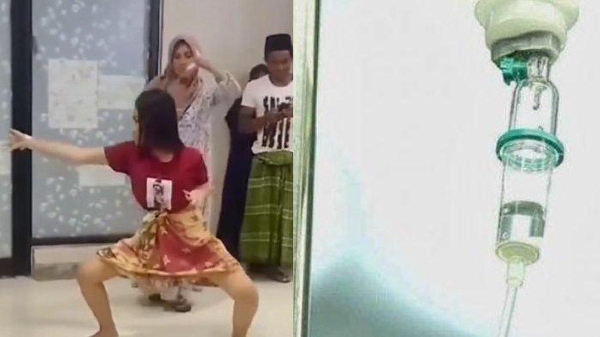 Detik-detik pasien wanita di RSD Ketapang, Kecamatan Ketapang, Kabupaten Sampang, Madura kesurupan memeragakan gerakan silat