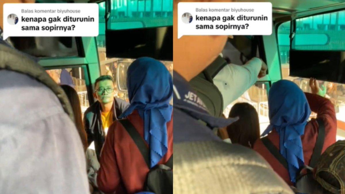 Detik-detik penumpang pria menganggu sopir dalam berkendara, bahkan ajak ribut penumpang lain