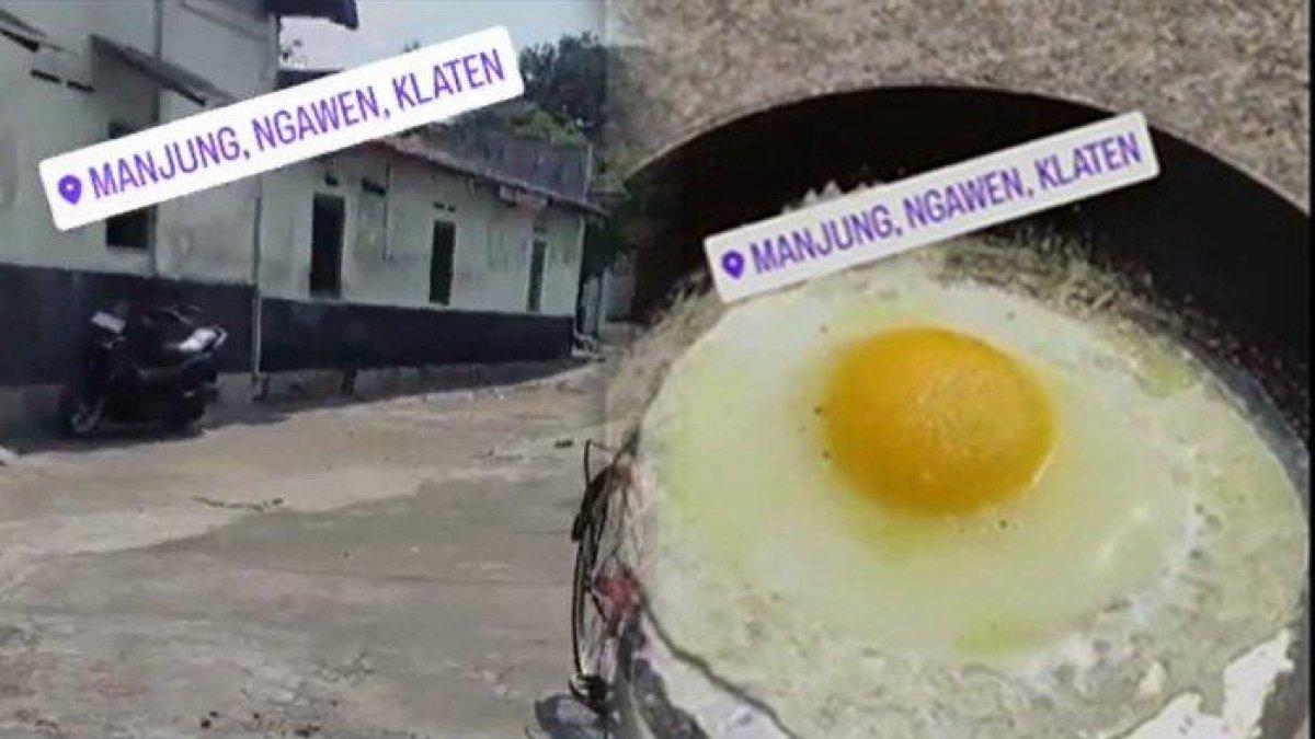 Dewi menggunakan panas matahari untuk memasak telur