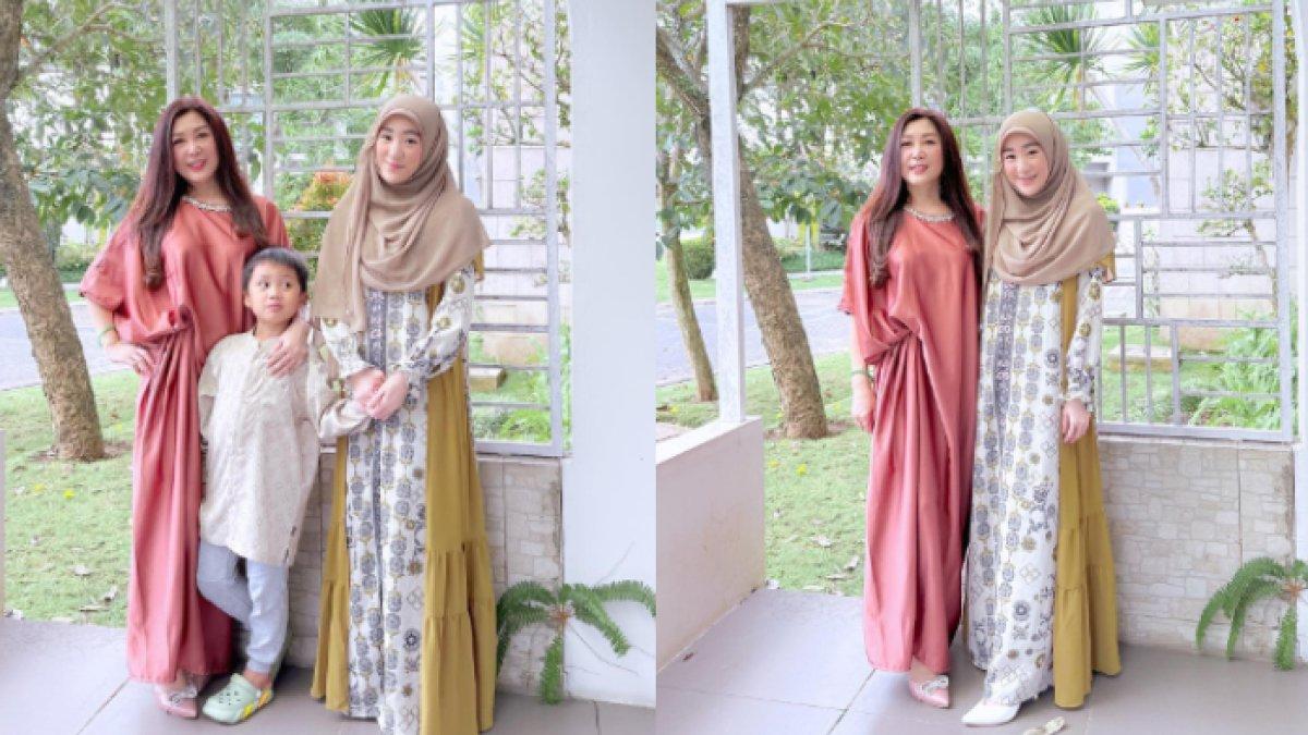 Di momen Idul Fitri tahun lalu, Julie tampak ikut memeriahkan Lebaran bersama Larissa.