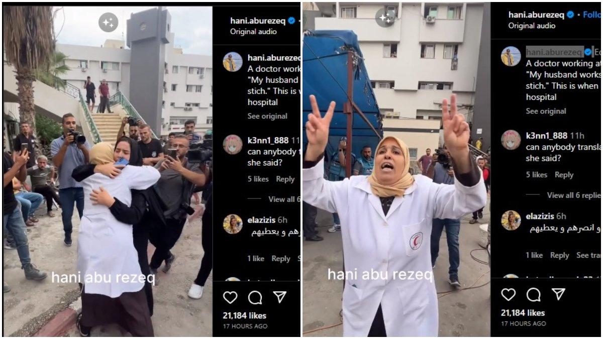 Dokter wanita di Palestina yang melihat suami tewas terkena serangan bom Israel.