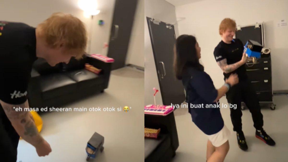 Ed Sheeran dapat mainan otok-otok bajaj