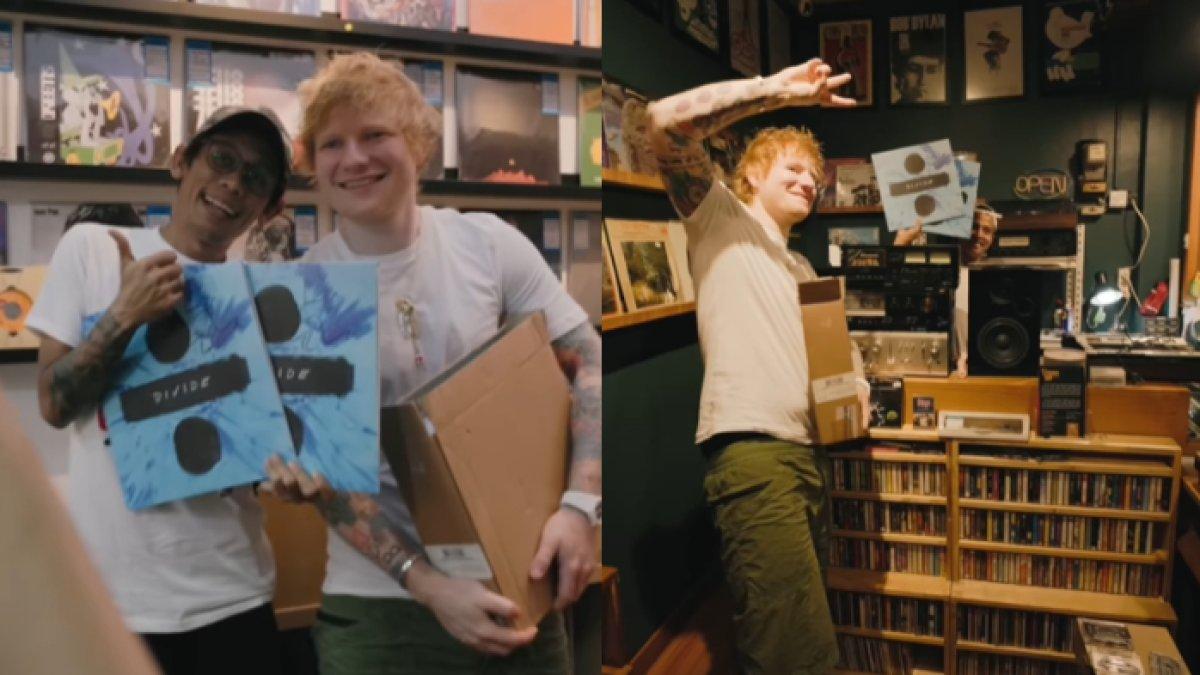Ed Sheeran membagikannya sejumlah vinyl album Divide ke beberapa toko