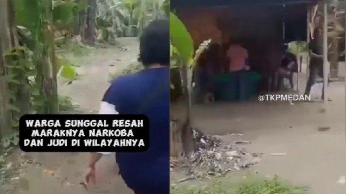 Emak-emak gerebek markas narkoba dan judi di Medan