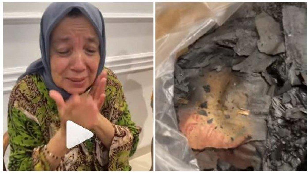 Emak-emak korban kebakaran menangis karena uang segepok miliknya hangus