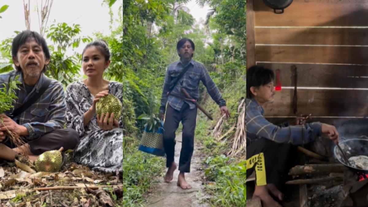 Epy dan Karina sempat pergi ke kebun mengambil sejumlah bahan makanan.