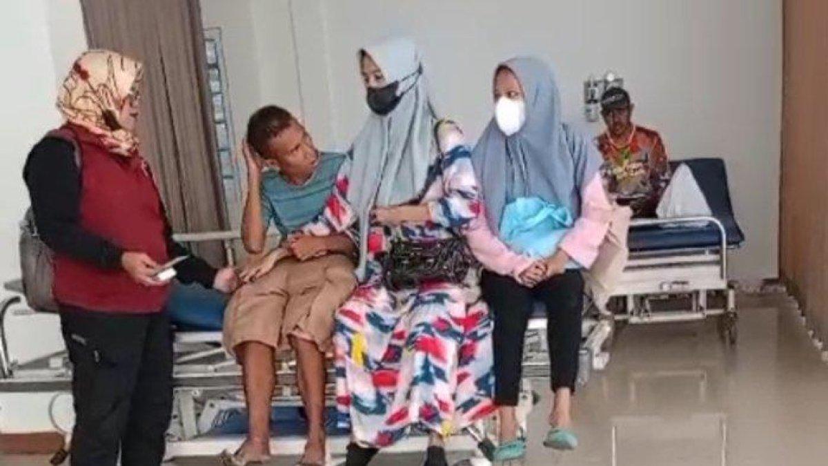 Erik, saat berhasil dievakuasi ke RSMM Kota Bogor, Sabtu (2/9/2023)