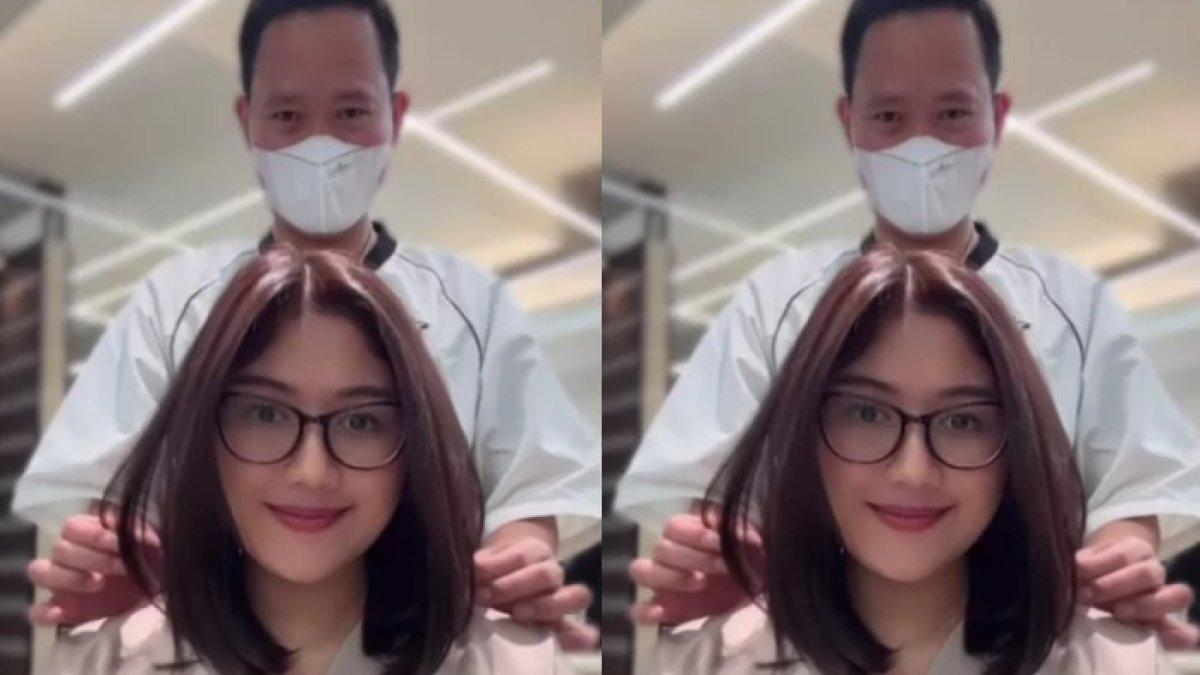 GAYA ERINA GUDONO - Erina Gudono tampil elegan dan mewah saat ke salon, tenteng tas Hermes Rp 527 juta.