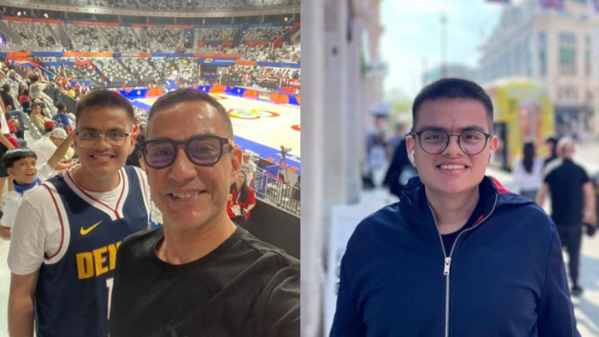 Ferdy Hasan dan Fasha menonton pertandingan basket