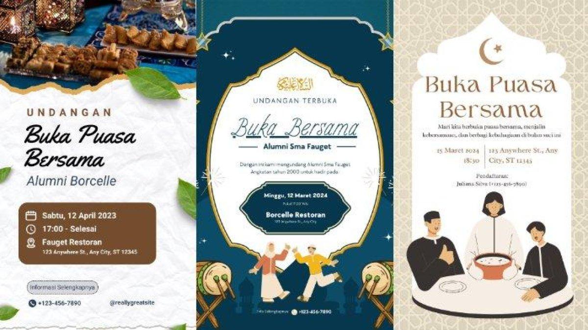 FORMAT UNDANGAN BUKBER - 30 Format undangan buka puasa bersama saat Ramadan. Dapat diedit sesuai kebutuhan dan dibagikan ke media sosial secara langsung.