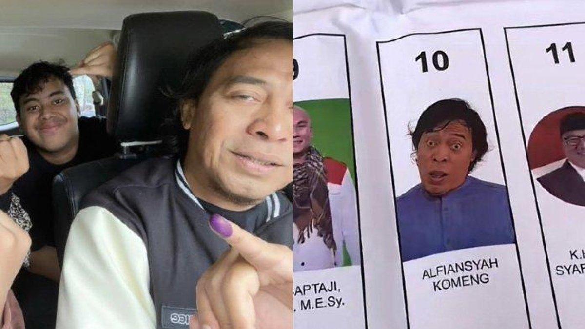 Foto kocak Komeng di surat suara