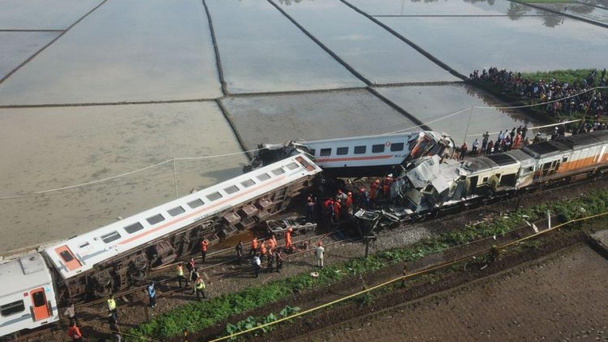 Foto udara kereta api