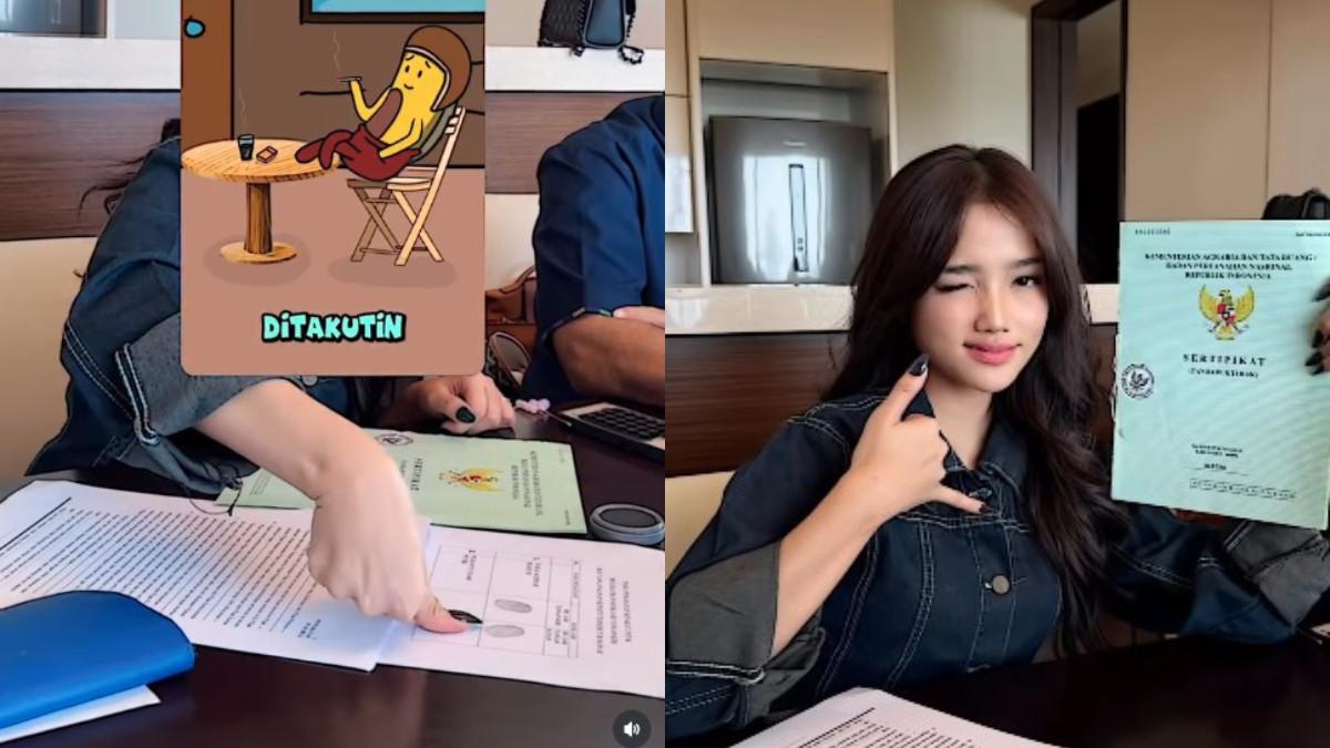 FUJI BANGUN VILLA DI BALI - Fuji tampak tersenyum lebar sambil memamerkan sertifikat tanah yang baru saja resmi dicap jempol.