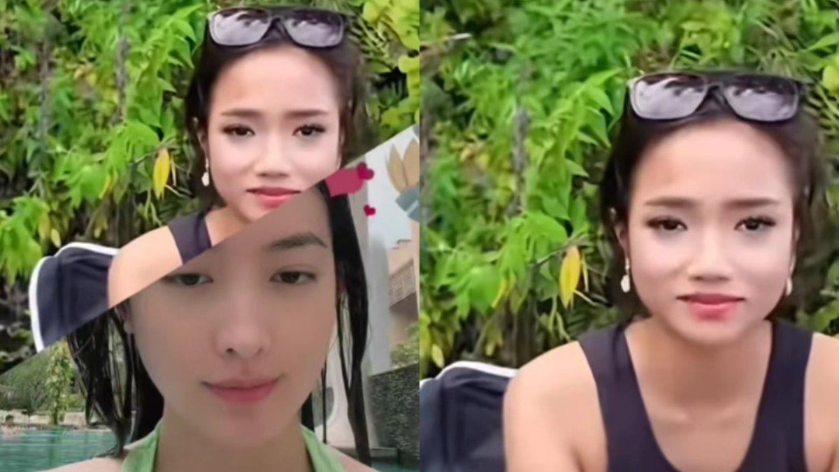 BEDAK FUJI LUNTUR - Fuji terlihat mengenakan pakaian selam berwarna hitam lengkap dengan anting-anting dan riasan wajah.