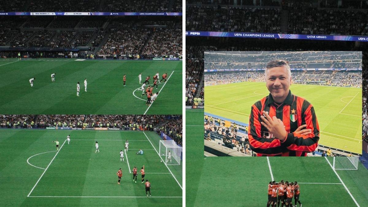 Gading menonton pertadingan AC Milan