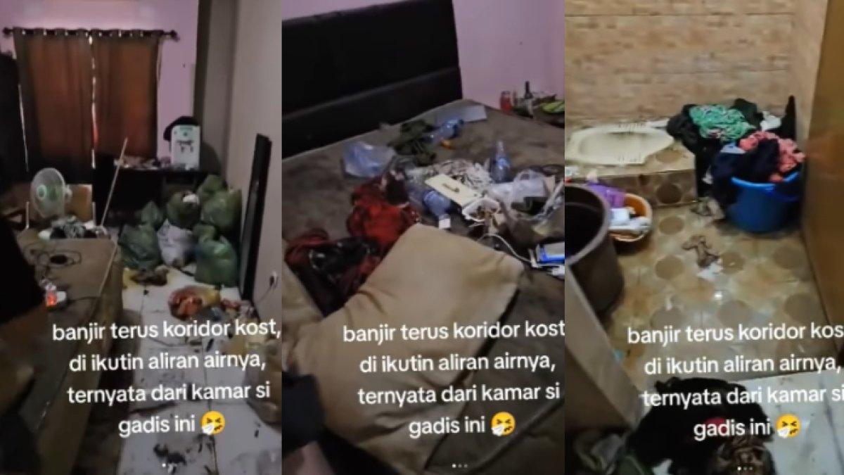 Gadis ngekos tapi kamar kamarnya penuh dengan sampah.