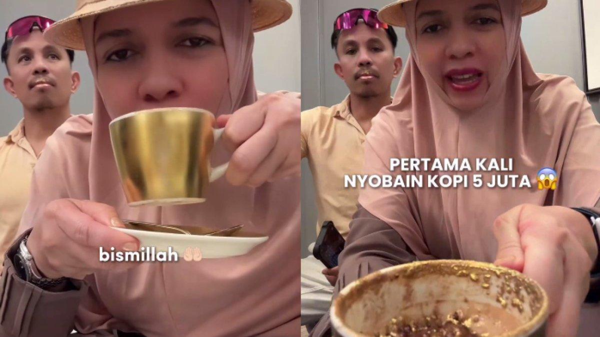 Geni Faruk pamer minum kopi berlapis emas 24 karat