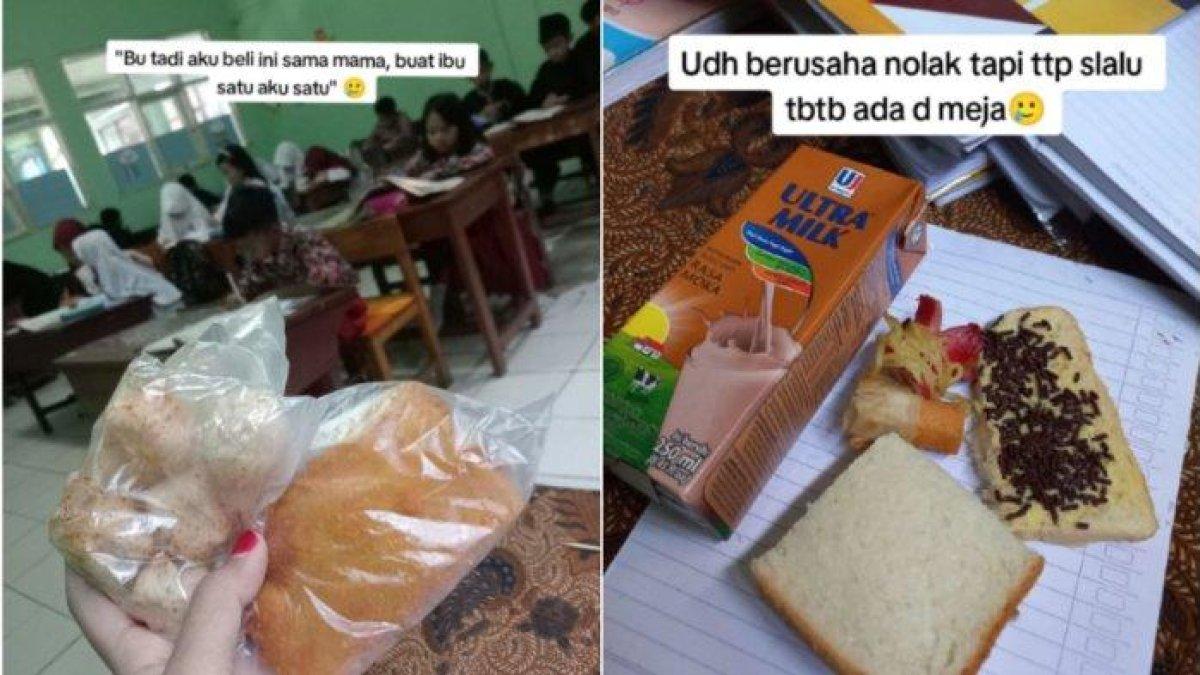 Giandra Keyla Madjid As (24), guru kelas 3 di SDN Cicalengka 07, Cicalengka Kulon, Cicalengka, Kabupaten Bandung, Jawa Barat, membagikan cerita haru bahagia tentang para siswanya yang kerap menyisihkan makanan yang dibawa untuknya hingga diantar jemput