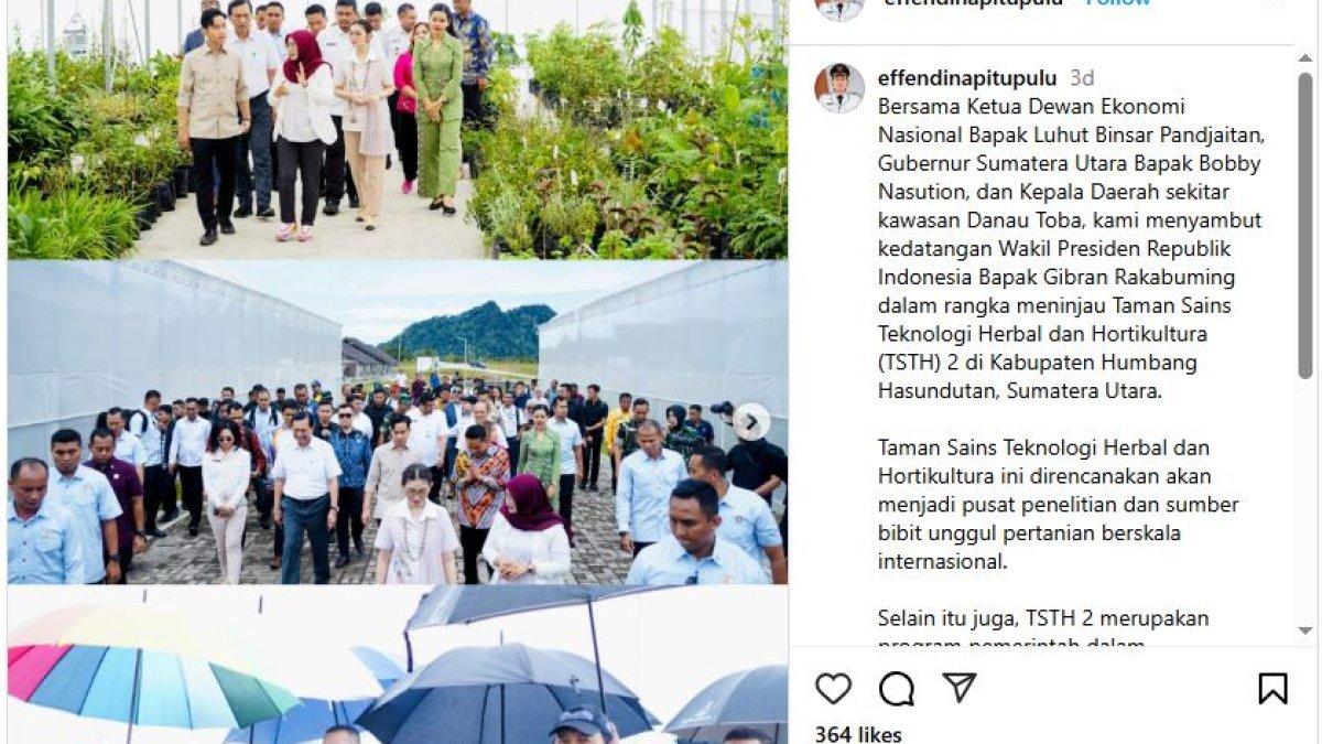 GIBRAN PAYUNGI SELVI - Gibran Rakabuming melakukan kunjungan kerja didampingi Gubernur Sumatera Utara, Bobby Nasution.