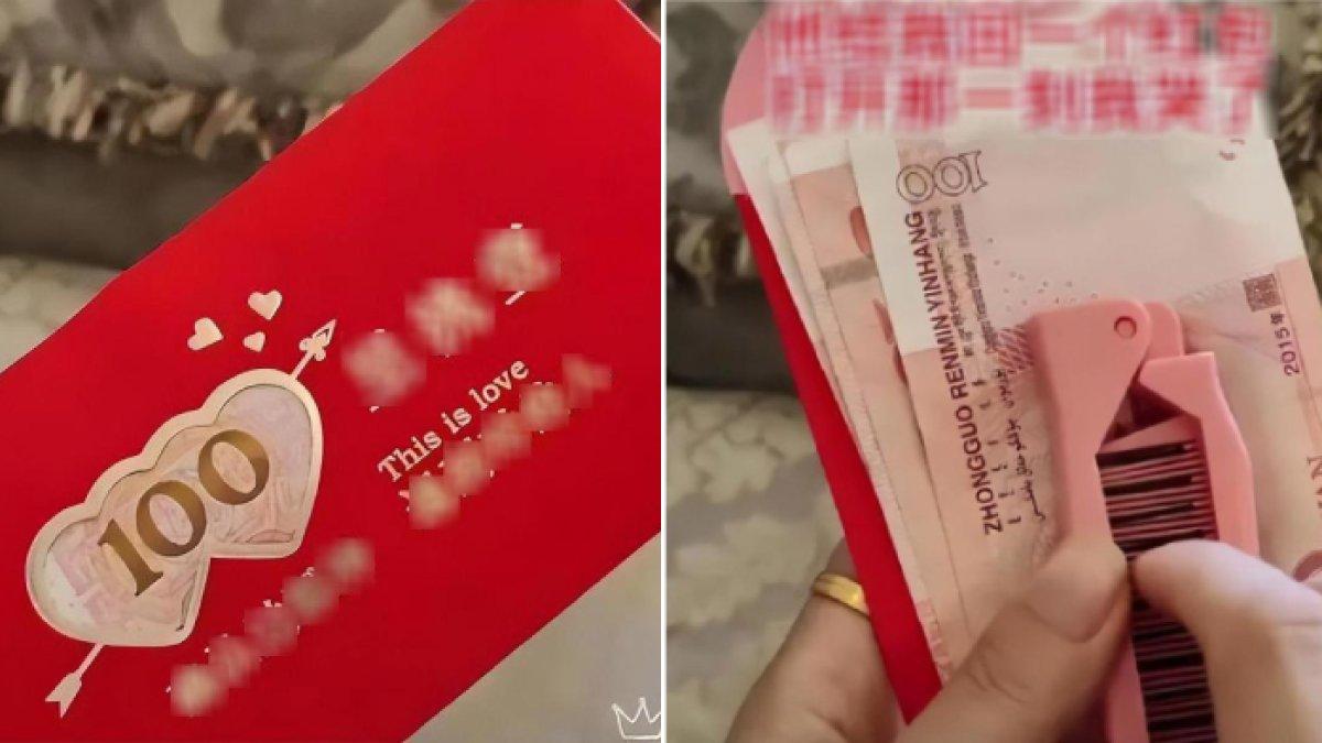 Hadiri pernikahan mantan, wanita ini diberi amplop merah berisi uang dan sisir oleh mantannya.