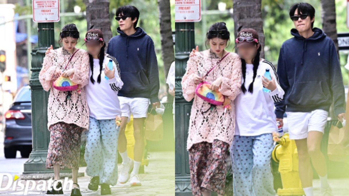 Han So Hee dan Ryu Jun Yeol ditemani seorang wanita dengan rambut dikepang dua
