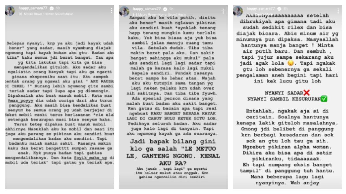 Happy Asmara ceritakan momen diduga kesurupan saat manggung