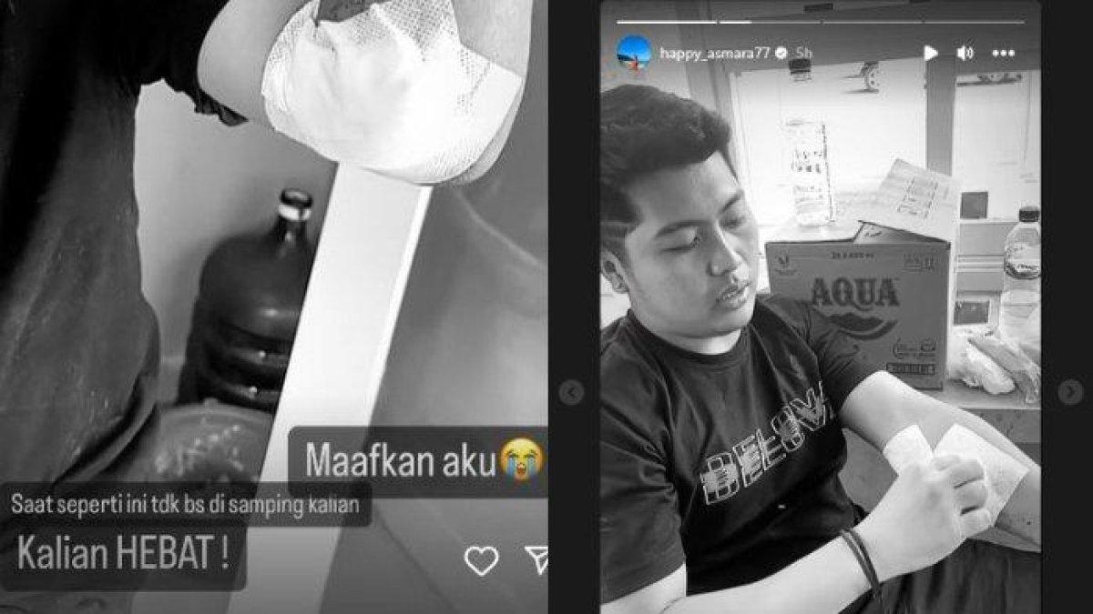 Happy Asmara sedih mobil kru alami kecelakaan