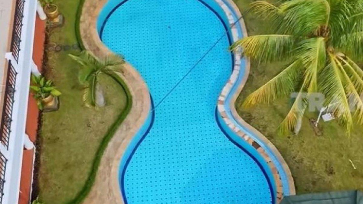 Hunian mewah Inggrid Kansil ada kolam renang luas.