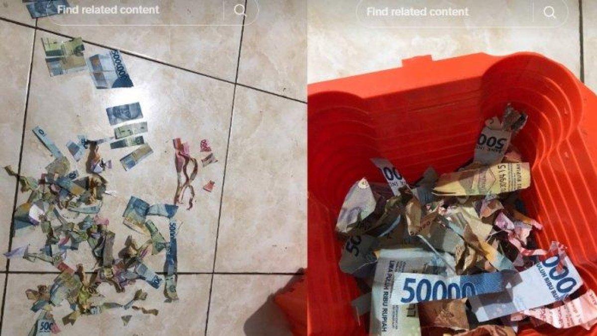 Ibu di Solo syok uang ratusan ribu digunting anaknya jadi serpihan-serpihan kecil