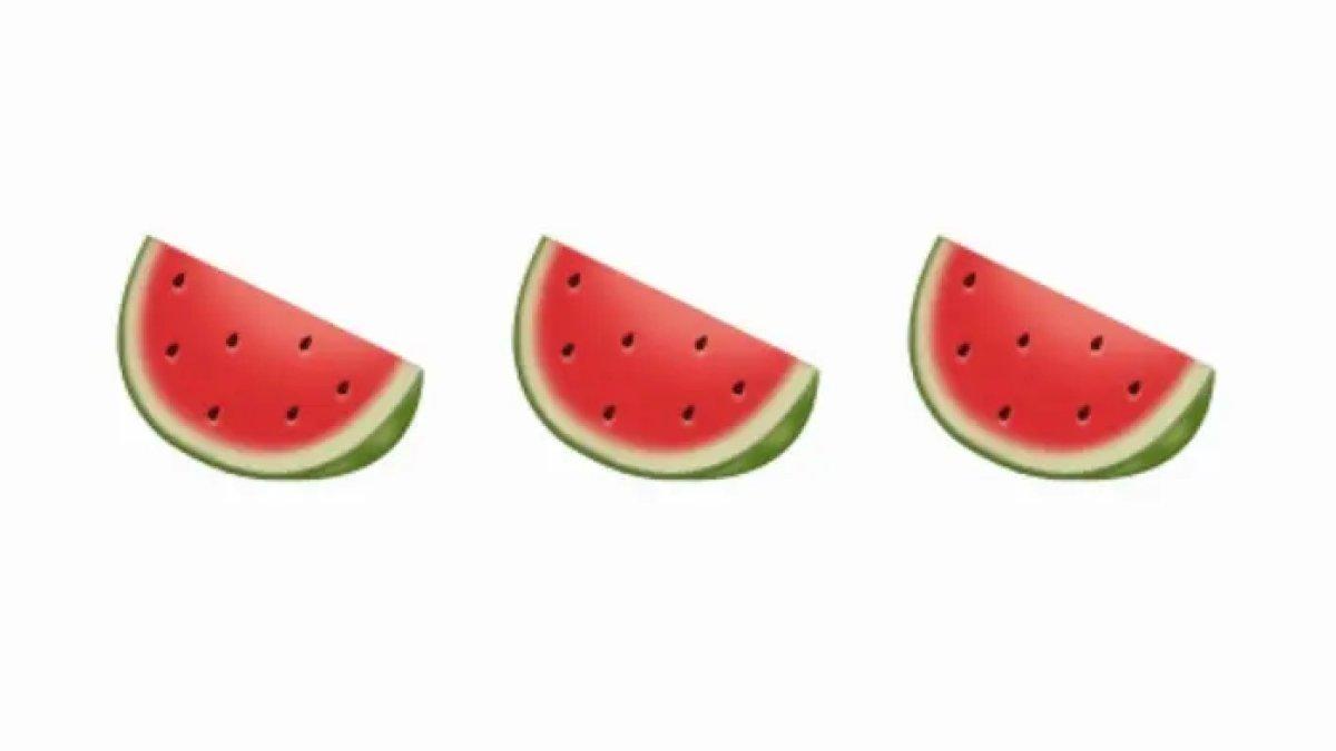 Ilustrasi emoji buah semangka simbol dukungan untuk Palestina.