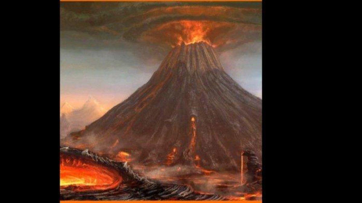 Ilustrasi letusan Gunung Tambora 1815.