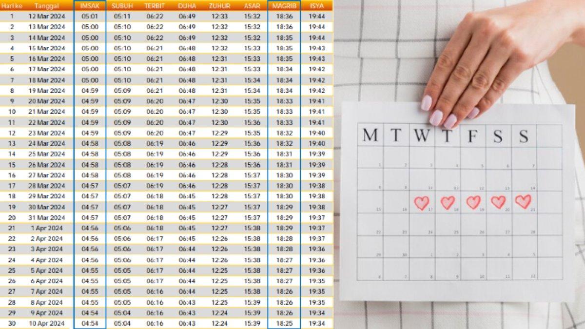 Ini jadwal buka puasa dan imsak di Tapin selama satu bulan penuh selama Ramadhan 2024 / 1445 H, lengkap link download PDF dan amalan saat sedang haid.