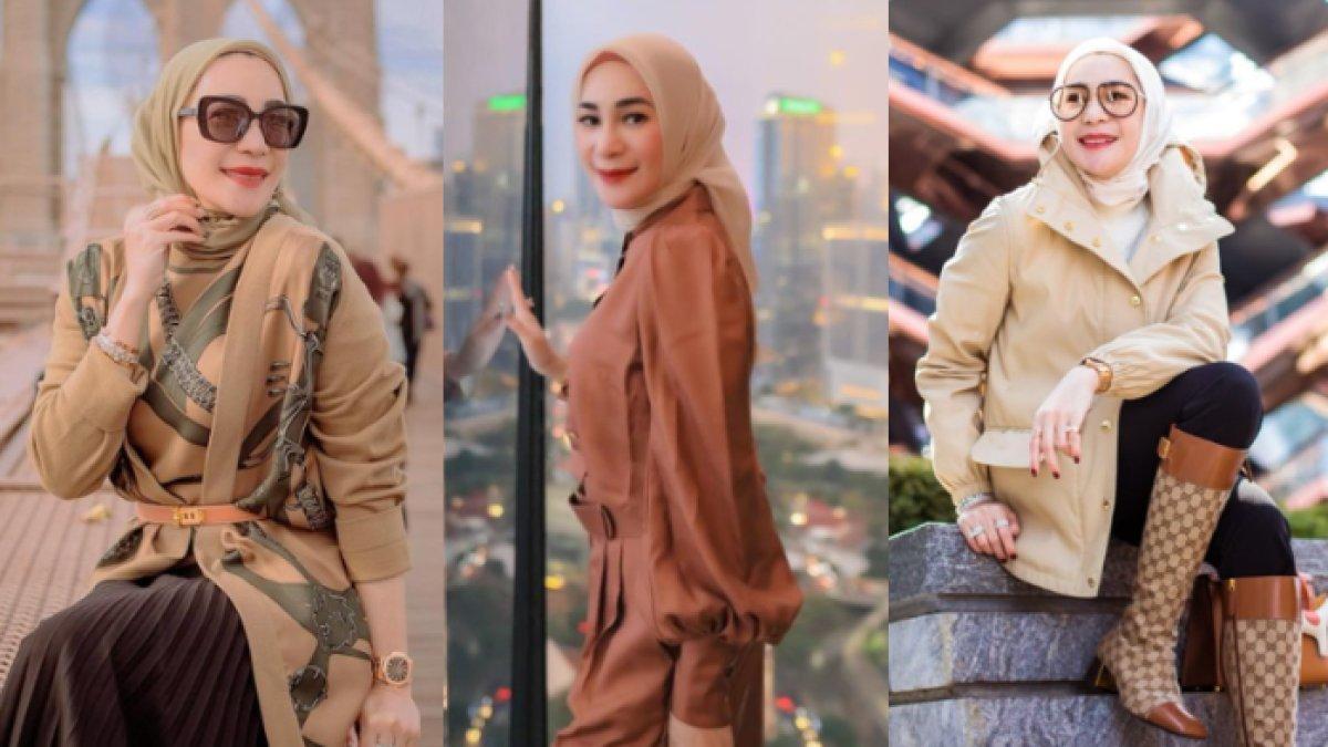 Rien Wartia Triginia atau Erin Taulany istri Andre Taulany dengan gaya glamornya.