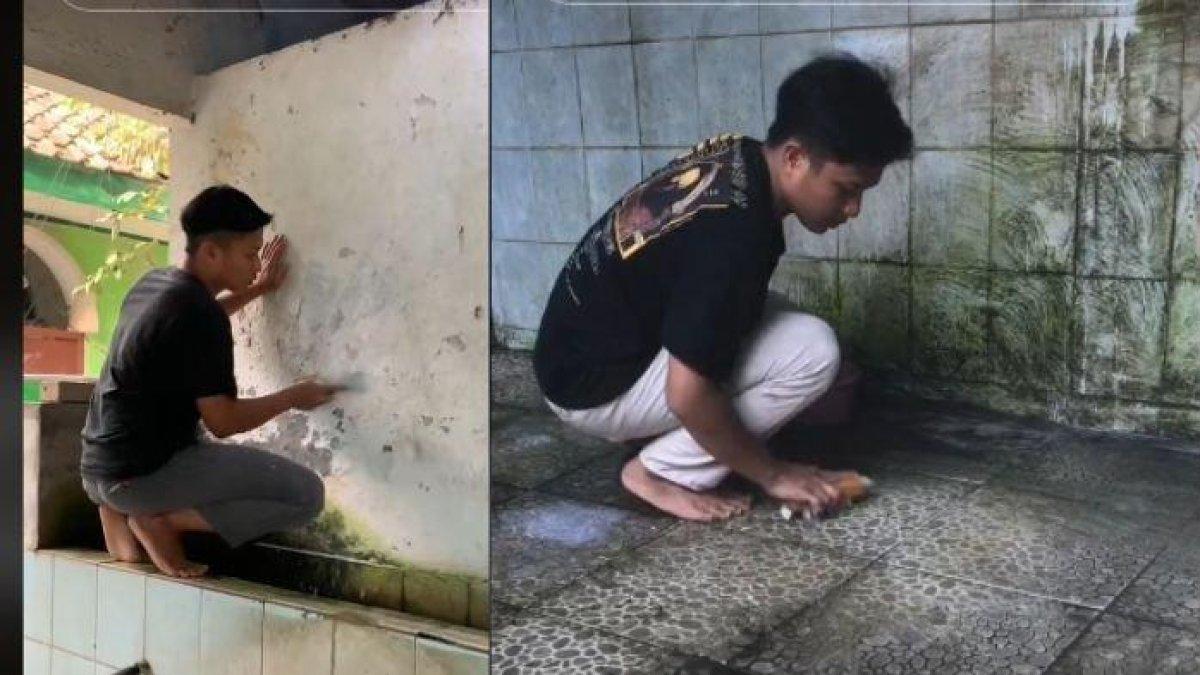 Inilah kisah Muhammad Cecep Abdullah pemuda yang viral dikenal sangat peduli dengan kebersihan lingkungan sekitar, termasuk masjid.