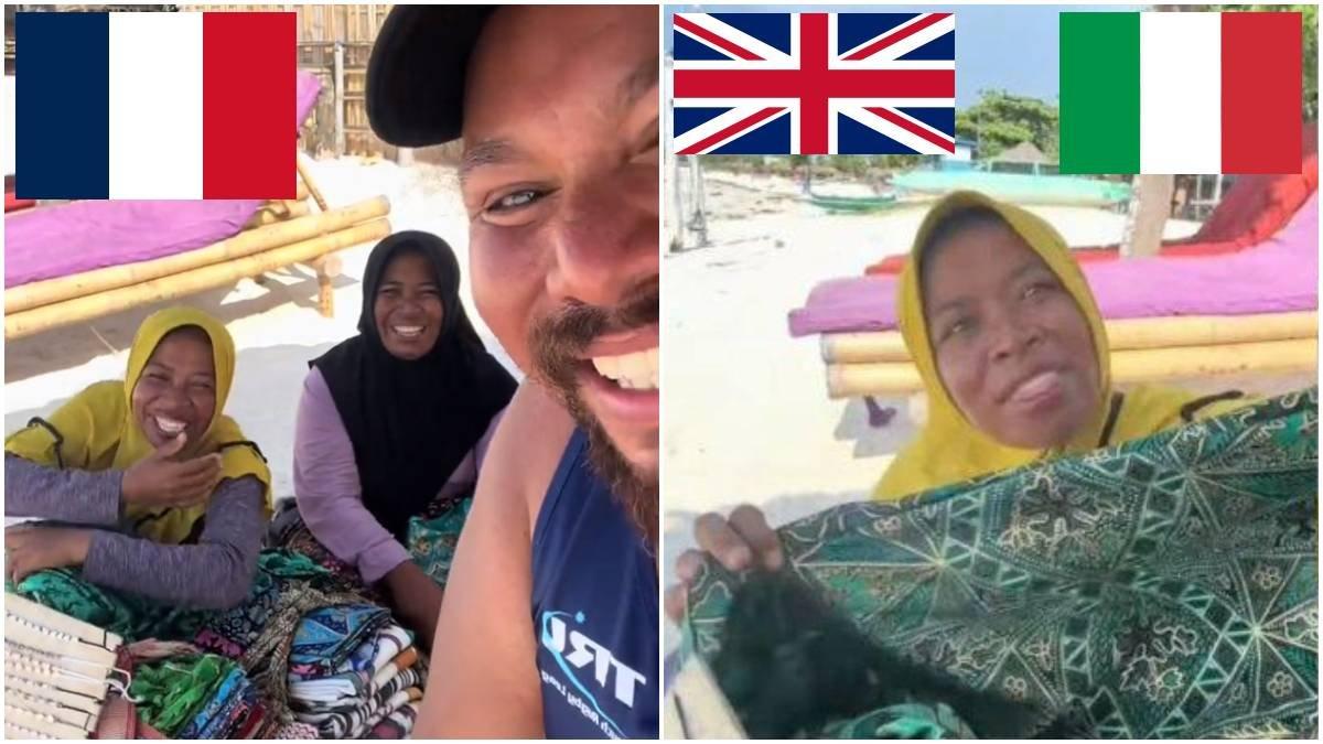 Inilah sosok Sandy Beach, emak-emak penjual kain sarung di Lombok yang jago 4 bahasa viral di media sosial, bikin syok bule.