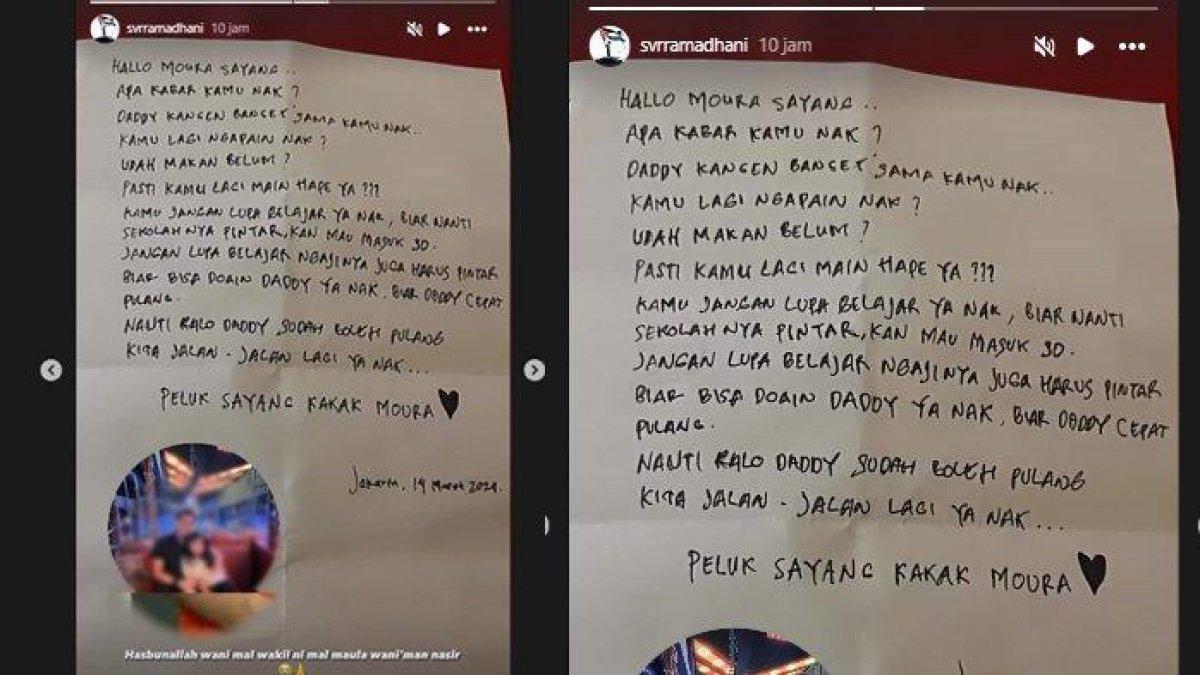 Isi surat Yudha Arfandi untuk putri semata wayangnya