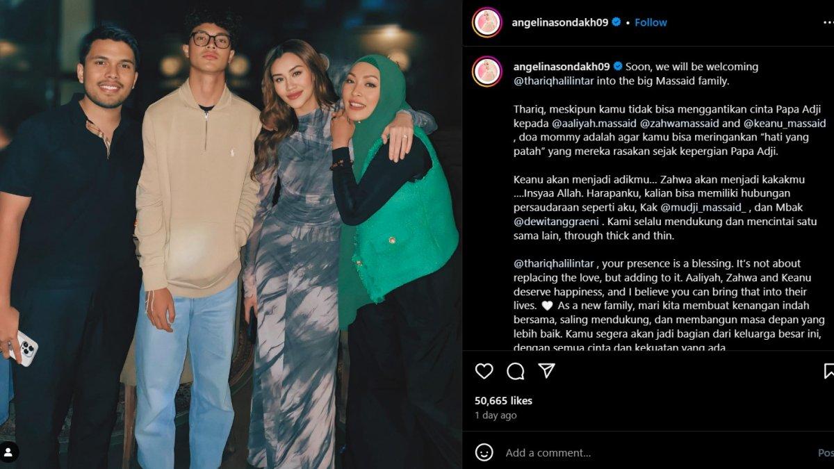 Istri mendiang Adjie Massaid tersebut menuliskan