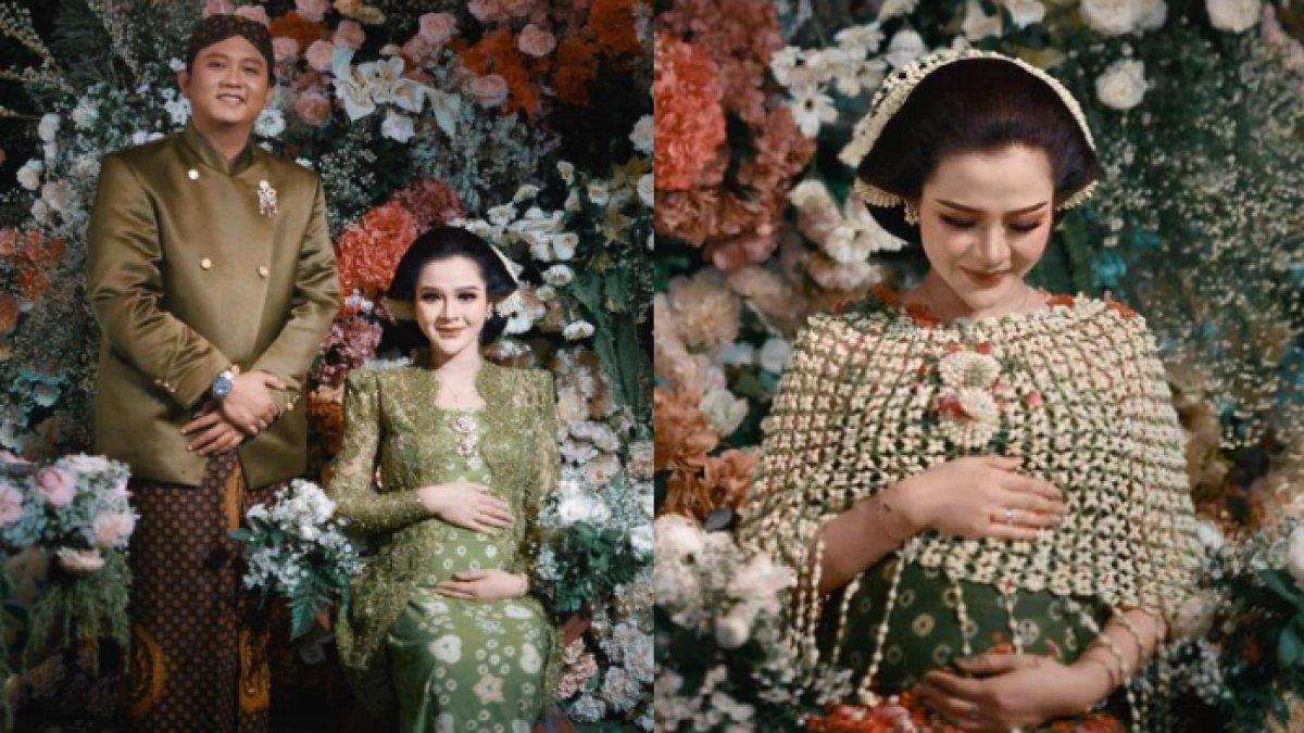 Istri pedangdut Denny Caknan, Bella Bonita menjalani acara tujuh bulanan kehamilan