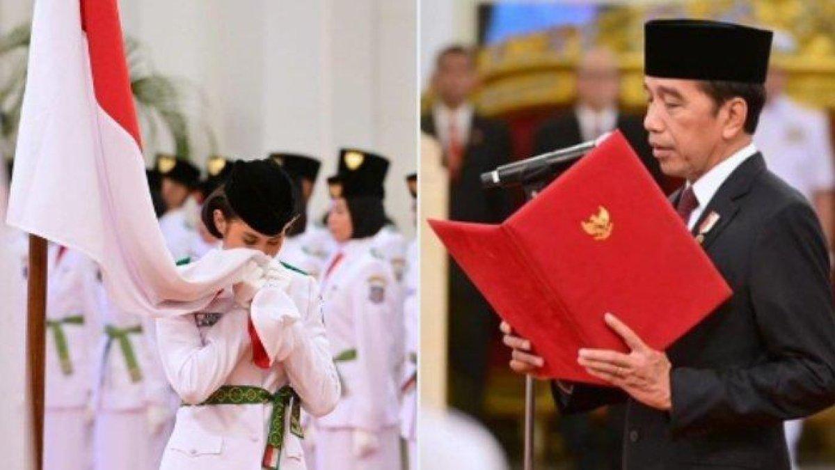 Presiden RI, Jokowi mengukuhkan 76 pelajar SMA se-Indonesia menjadi anggota Paskibraka Nasional 2023