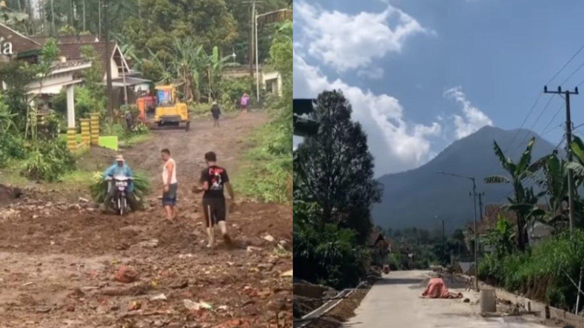 Juragan bakso bangun jalan desa pakai uang sendiri, kini jalanan mulus setelah dicor