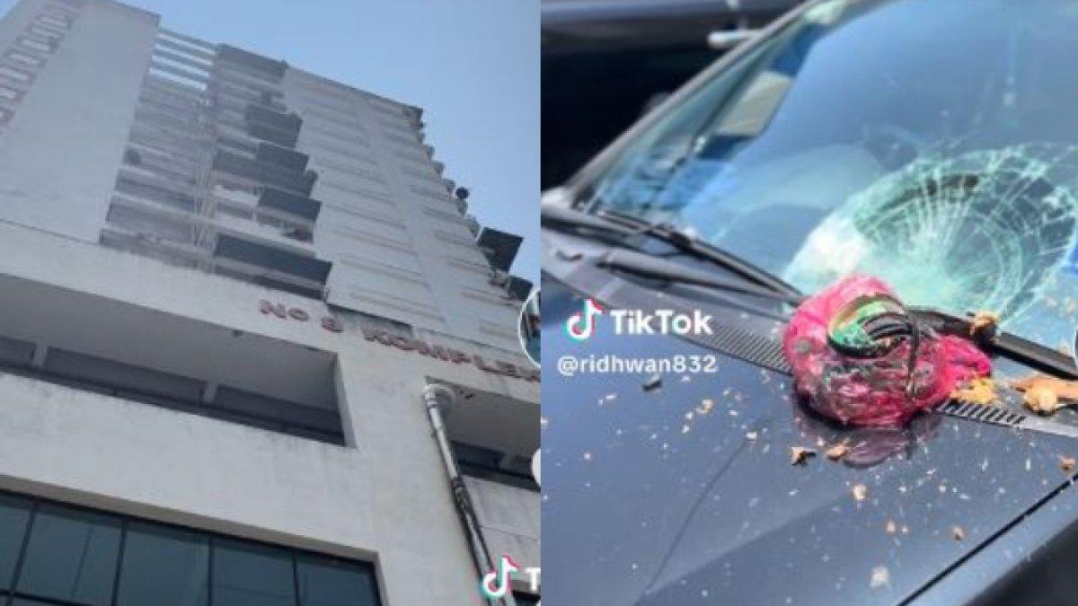 Kaca mobil pecah gegara ada yang buang sampah sembarangan