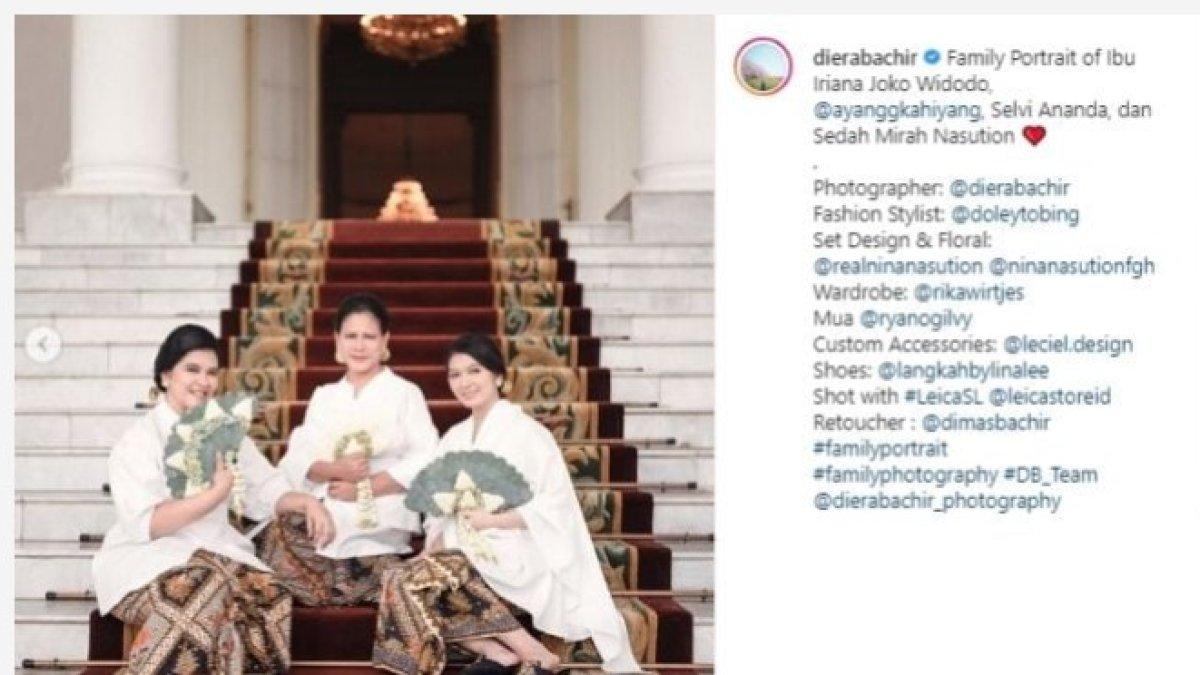 MOMEN AKRAB SELVI ANANDA DAN KAHIYANG AYU - Tak hanya di studio, Kahiyang dan Selvi juga tampak kompak saat mengunjungi Iriana Joko Widodo di Istana Negara. 