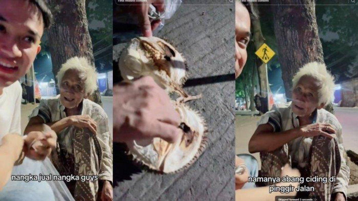 Kakek tua ini jualan durian di Cilangkap Jakarta Timur hingga tengah malam, untungnya cuma Rp5000