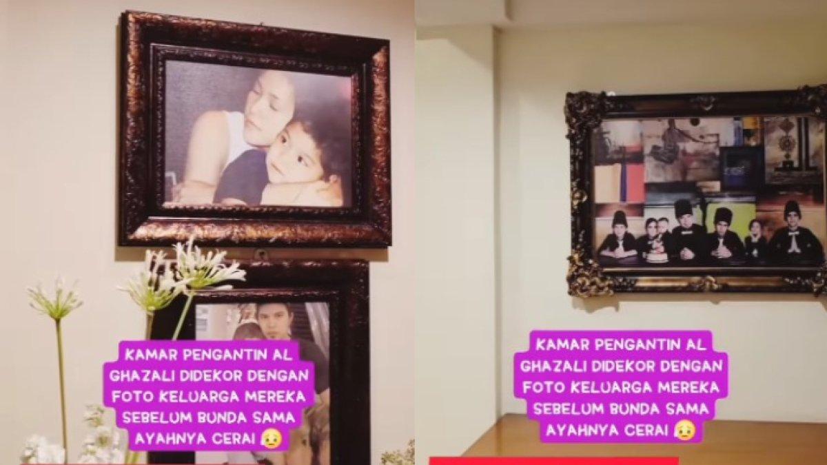 KAMAR PENGANTIN AL - Kamar pengantin Al Ghazali dan Alyssa Daguise penuh dengan foto lawas Maia Estianty dan Ahmad Dhani saat belum cerai.