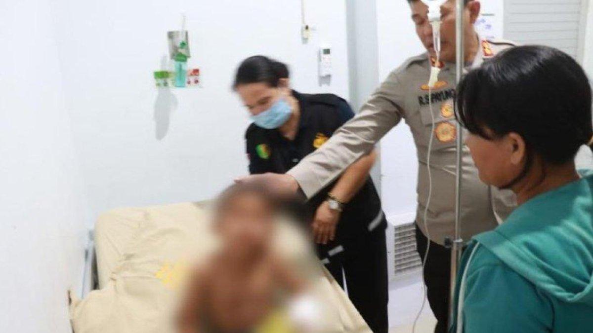 Kondisi bocah 5 tahun yang mendapat luka bakar akibat disetrika tantenya sendiri.