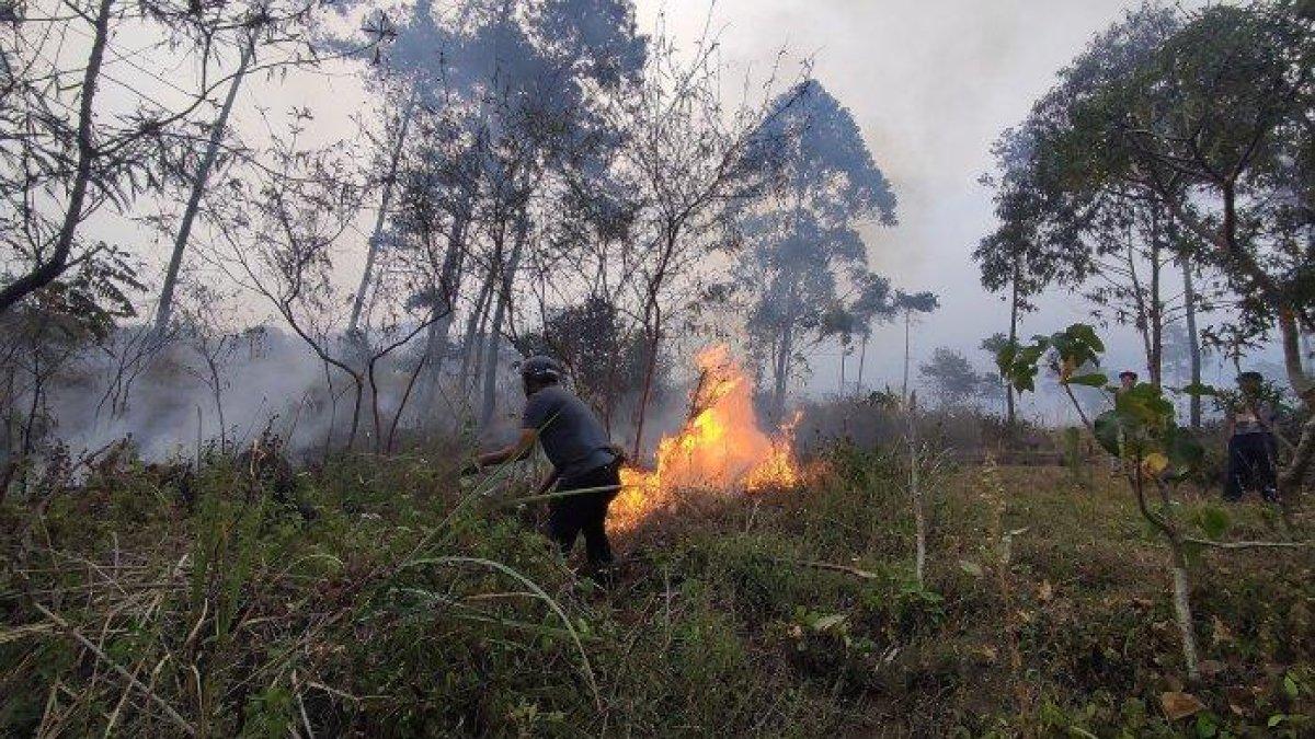 Kebakaran di kaki Gunung Guntur, Kabupaten Garut, Jawa Barat