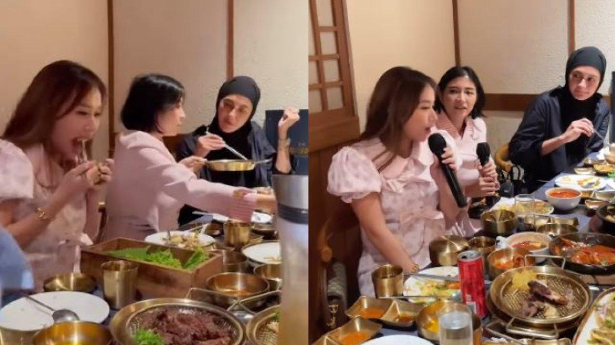 Keceriaan Paula Verhoeven bersama teman-temannya