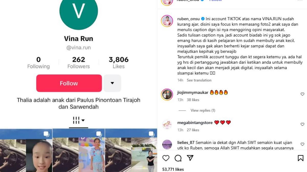 RUBEN ONSU NGAMUK - Keluarga Sarwendah dan Ruben Onsu tengah menghadapi badai fitnah yang menyasar putri sulung mereka, Thalia Putri Onsu.