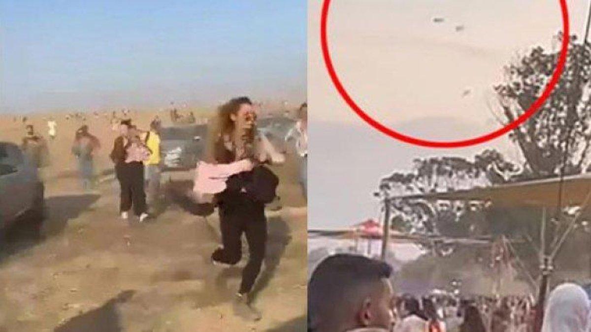 Kericuhan dan kepanikan warga di festival musik Supernova di Israel Selatan pada 7 Oktober 2023.