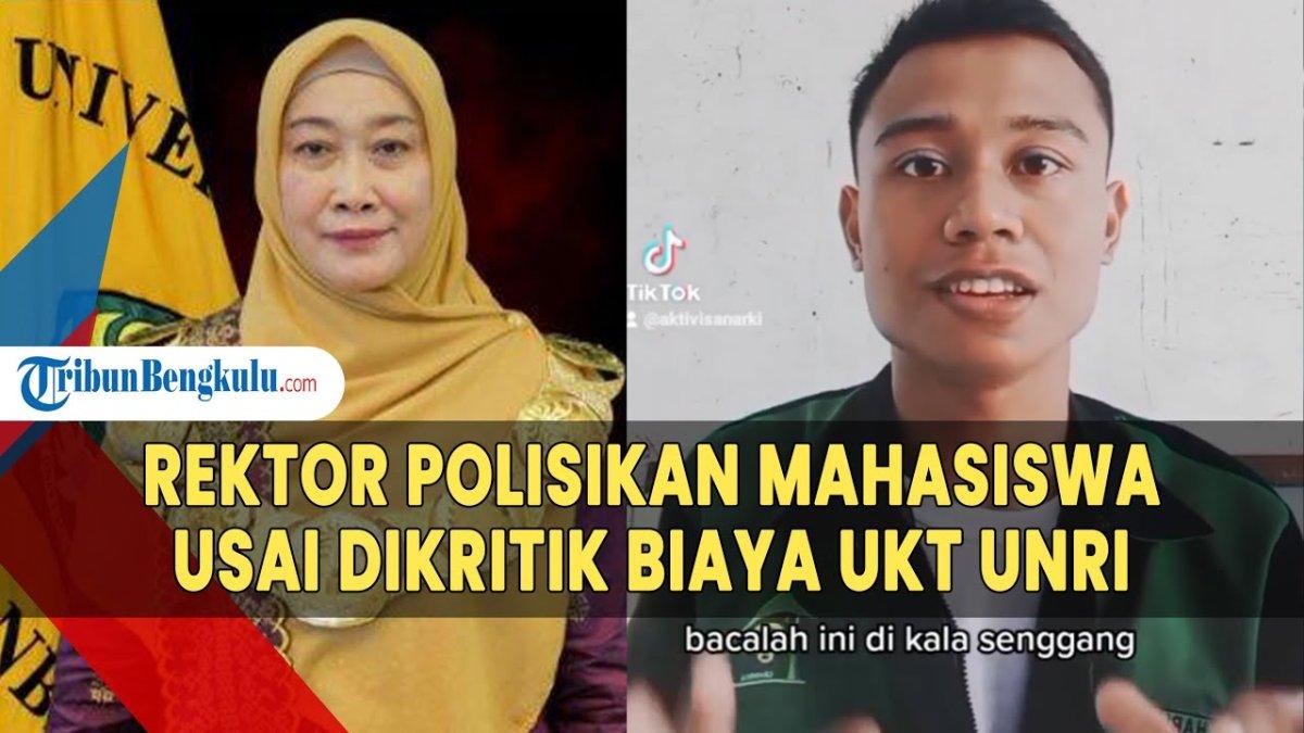 Mahasiswa Fakultas Pertanian Universitas Riau bernama Khariq Anhar dilaporkan ke polisi oleh rektor Prof. Sri Indarti buntut kritik kebijakan UKT.
